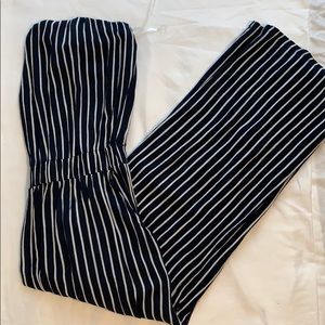 Tillys Wide leg Strapless Jumpsuit